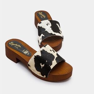 Seychelles Good Spirits Cow Print Clog Slide Sandals